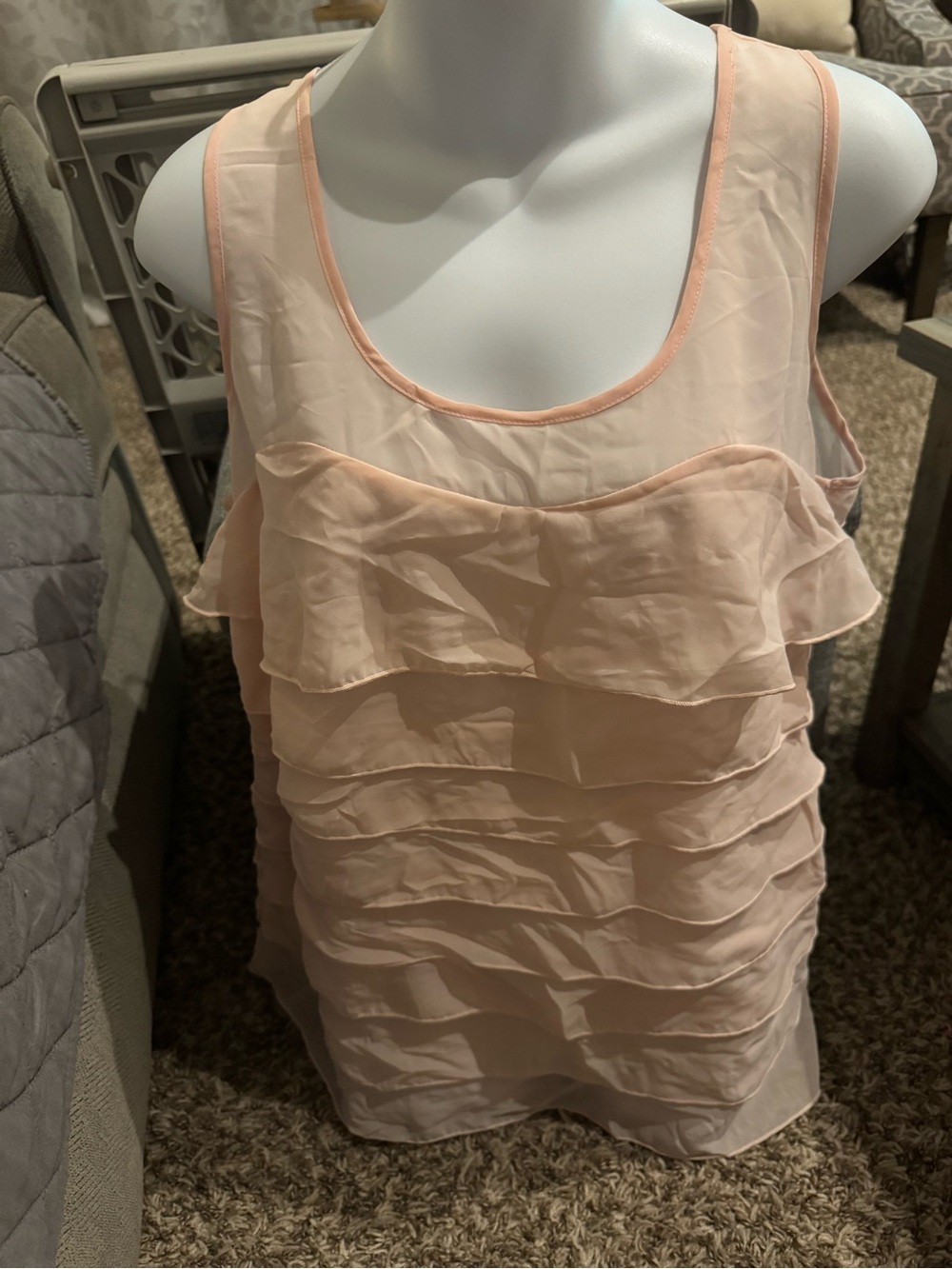 Maternity Pink Ruffle Tank Top